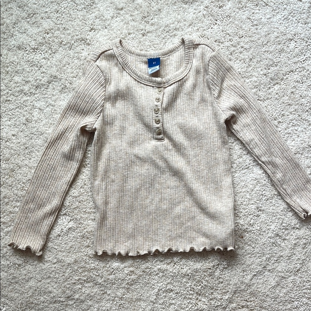 Beige Long Sleeve Tee